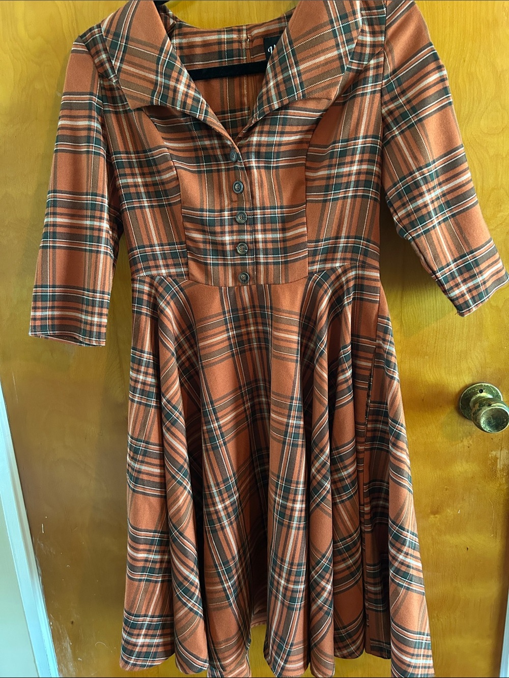 Autumn plaid Hell Bunny dress Small
